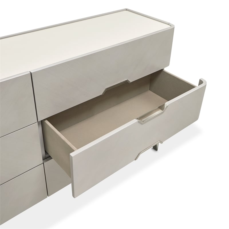 Michael Amini Penthouse 6-Drawer Dresser - Ash Gray