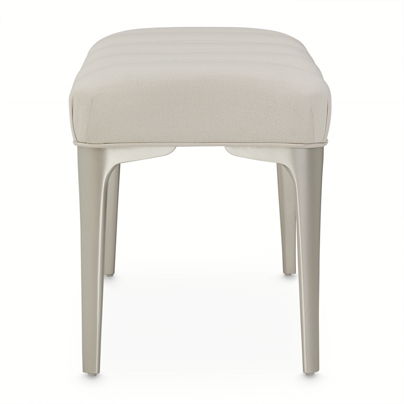 Michael Amini Penthouse Accent Bench - Frosted Linen/Silver Mist