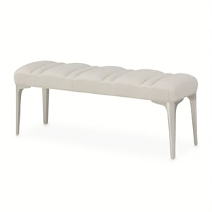 Michael Amini Penthouse Accent Bench - Frosted Linen/Silver Mist