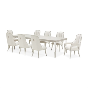 Michael Amini Penthouse 9-Piece Dining Room Set - Ash Gray