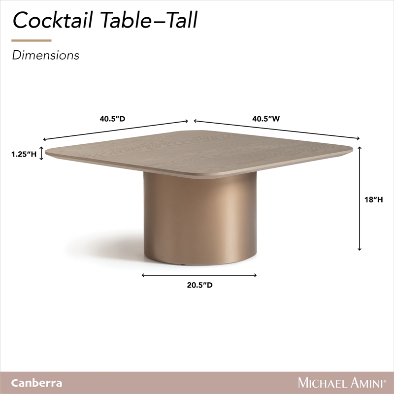 Michael Amini Canberra Tall Cocktail Table - Light Ash