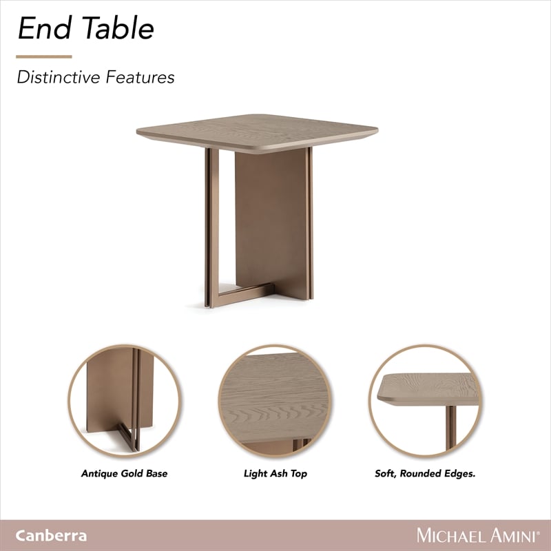 Michael Amini Canberra End Table - Light Ash
