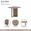 Michael Amini Canberra End Table - Light Ash