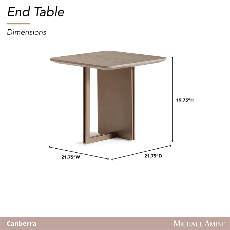 Michael Amini Canberra End Table - Light Ash