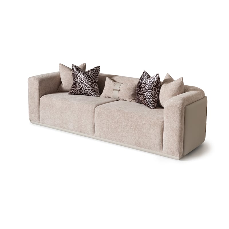 Michael Amini Canberra Chenille Sofa - Mink/Light Ash