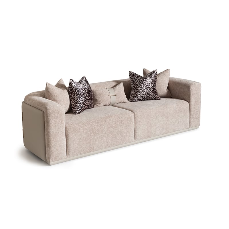 Michael Amini Canberra Chenille Sofa - Mink/Light Ash
