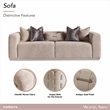 Michael Amini Canberra Chenille Sofa - Mink/Light Ash