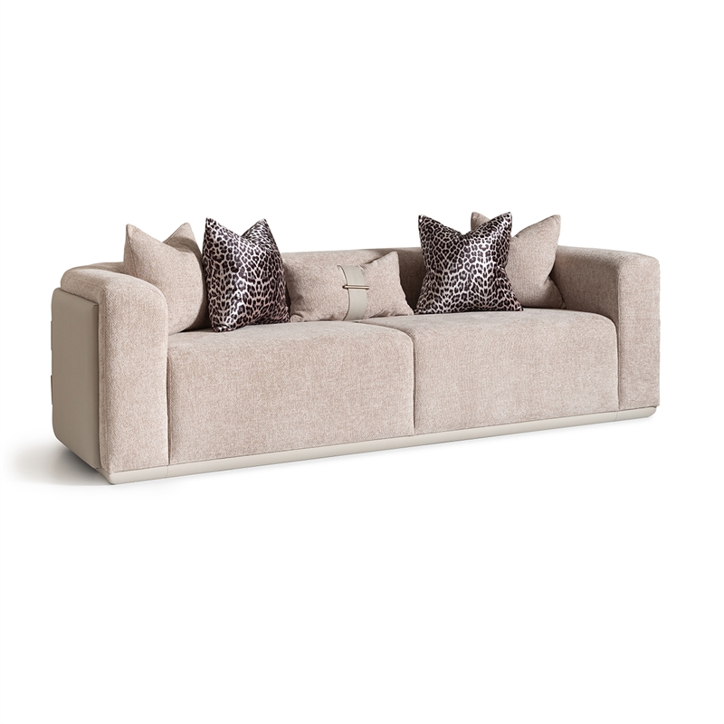 Michael Amini Canberra Chenille Sofa - Mink/Light Ash