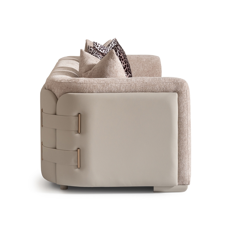 Michael Amini Canberra Chenille Sofa - Mink/Light Ash