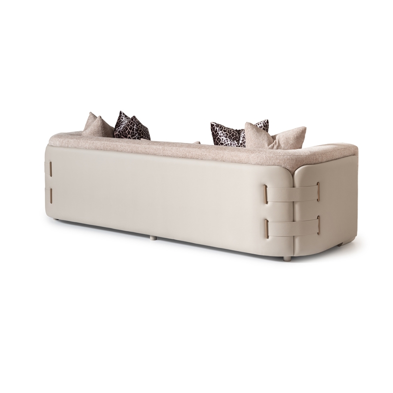 Michael Amini Canberra Chenille Sofa - Mink/Light Ash