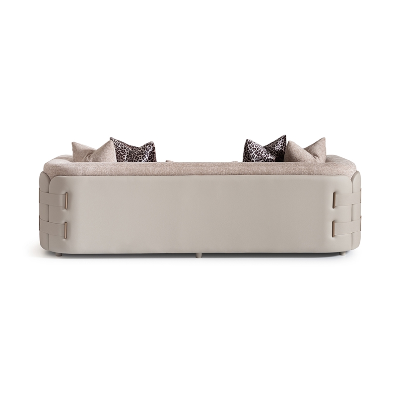 Michael Amini Canberra Chenille Sofa - Mink/Light Ash