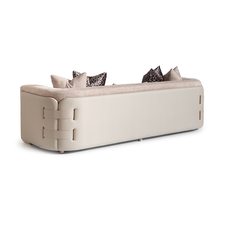 Michael Amini Canberra Chenille Sofa - Mink/Light Ash