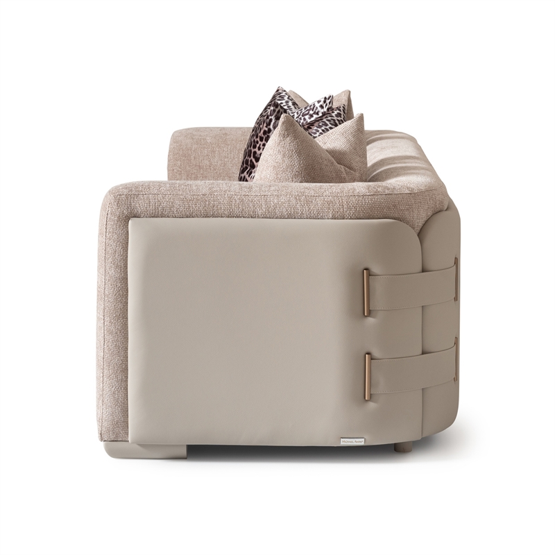 Michael Amini Canberra Chenille Sofa - Mink/Light Ash