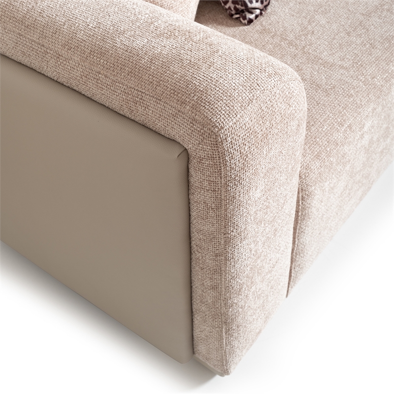Michael Amini Canberra Chenille Sofa - Mink/Light Ash