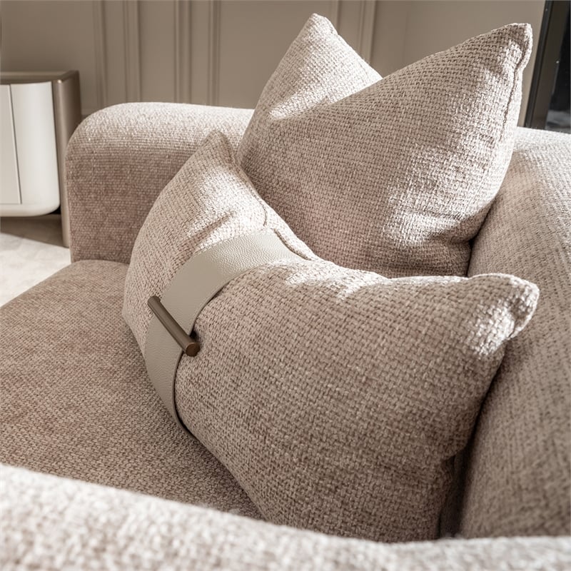 Michael Amini Canberra Chenille Chair and a Half - Mink/Light Ash