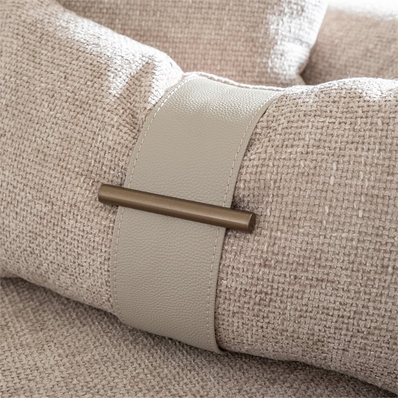 Michael Amini Canberra Chenille Chair and a Half - Mink/Light Ash