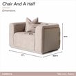 Michael Amini Canberra Chenille Chair and a Half - Mink/Light Ash