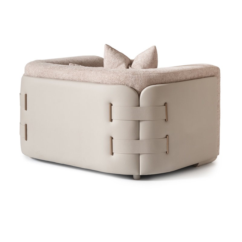 Michael Amini Canberra Chenille Chair and a Half - Mink/Light Ash