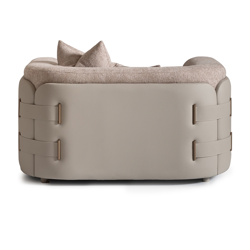 Michael Amini Canberra Chenille Chair and a Half - Mink/Light Ash