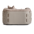 Michael Amini Canberra Chenille Chair and a Half - Mink/Light Ash