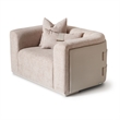 Michael Amini Canberra Chenille Chair and a Half - Mink/Light Ash