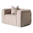 Michael Amini Canberra Chenille Chair and a Half - Mink/Light Ash