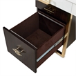 Michael Amini Belmont Place Desk and Chair Office Set in Cream/Espresso