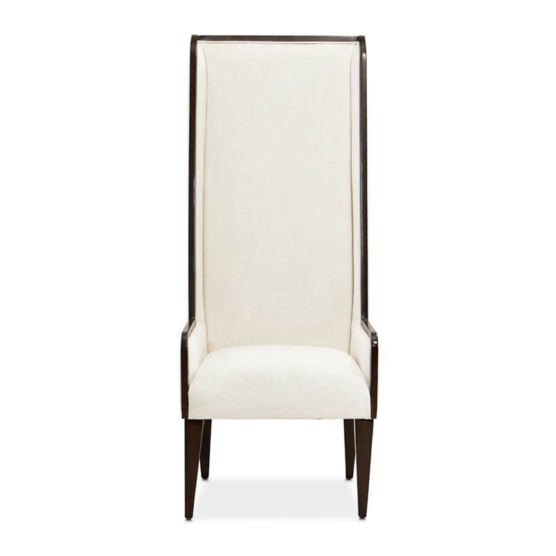 Michael Amini Belmont Place Desk and Chair Office Set in Cream/Espresso