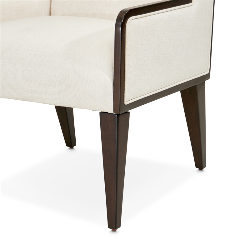 Michael Amini Belmont Place Desk and Chair Office Set in Cream/Espresso