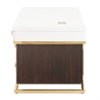 Michael Amini Belmont Place Desk and Chair Office Set in Cream/Espresso