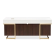 Michael Amini Belmont Place Desk and Chair Office Set in Cream/Espresso