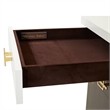 Michael Amini Belmont Place Desk and Chair Office Set in Cream/Espresso