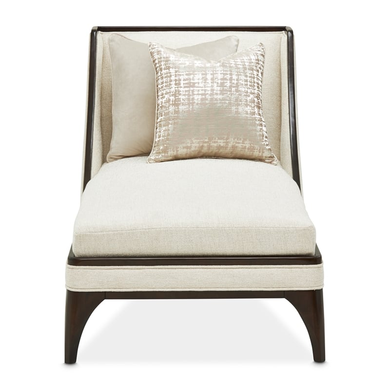 Michael Amini Paris Chic Armless Chaise - Cremini/Espresso