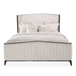 Paris Chic Eastern King Channel Tufted Velvet Bed - Ivory/Espresso
