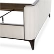 Paris Chic Eastern King Channel Tufted Velvet Bed - Ivory/Espresso