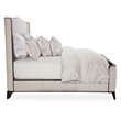 Paris Chic Queen Channel Tufted Velvet Bed - Ivory/Espresso