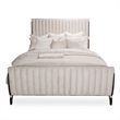 Paris Chic Cal. King Tufted Sleigh Bed - Doeskin/Espresso