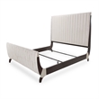 Paris Chic Cal. King Tufted Sleigh Bed - Doeskin/Espresso