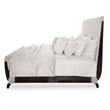 Paris Chic Eastern King Tufted Sleigh Bed - Doeskin/Espresso