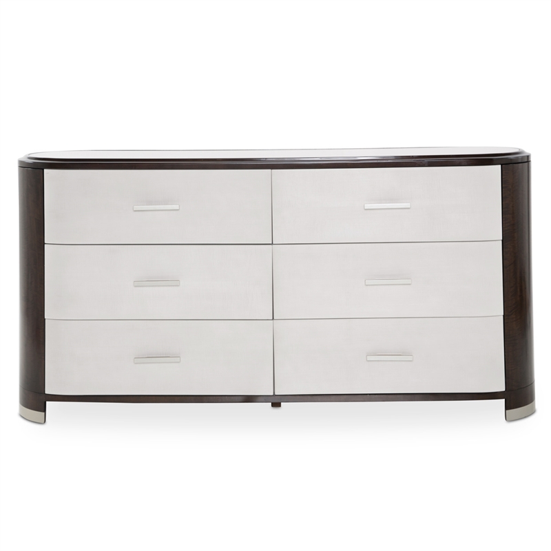 Michael Amini Paris Chic Wood & Marble Dresser - Espresso