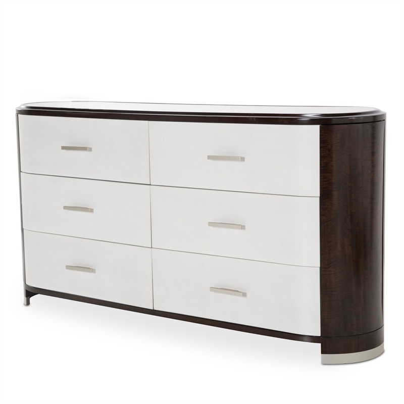 Michael Amini Paris Chic Wood & Marble Dresser - Espresso