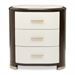 Paris Chic Wood & Marble Nightstand - Espresso