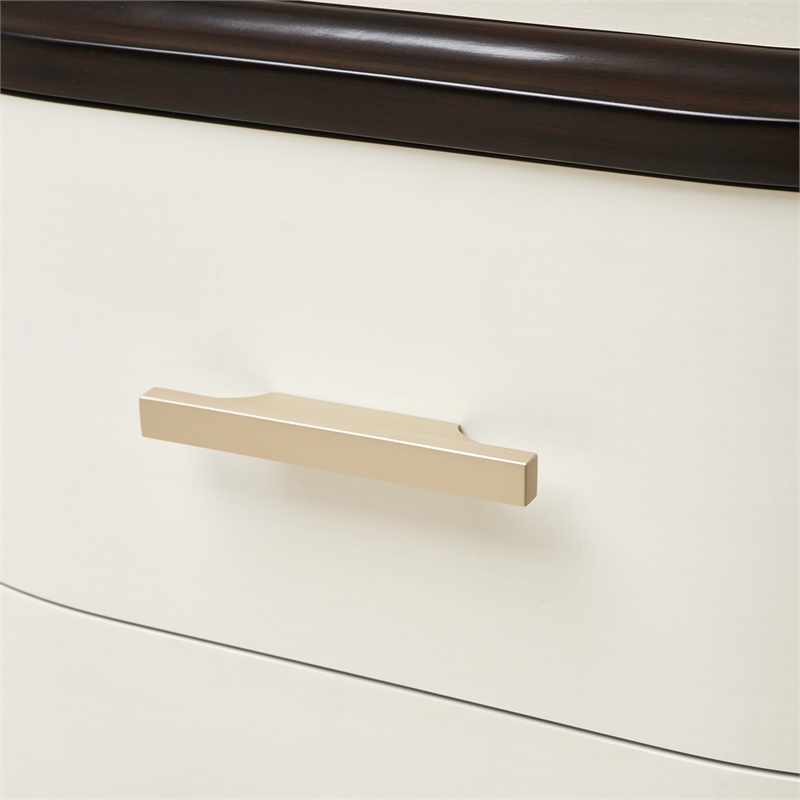 Paris Chic Wood & Marble Nightstand - Espresso