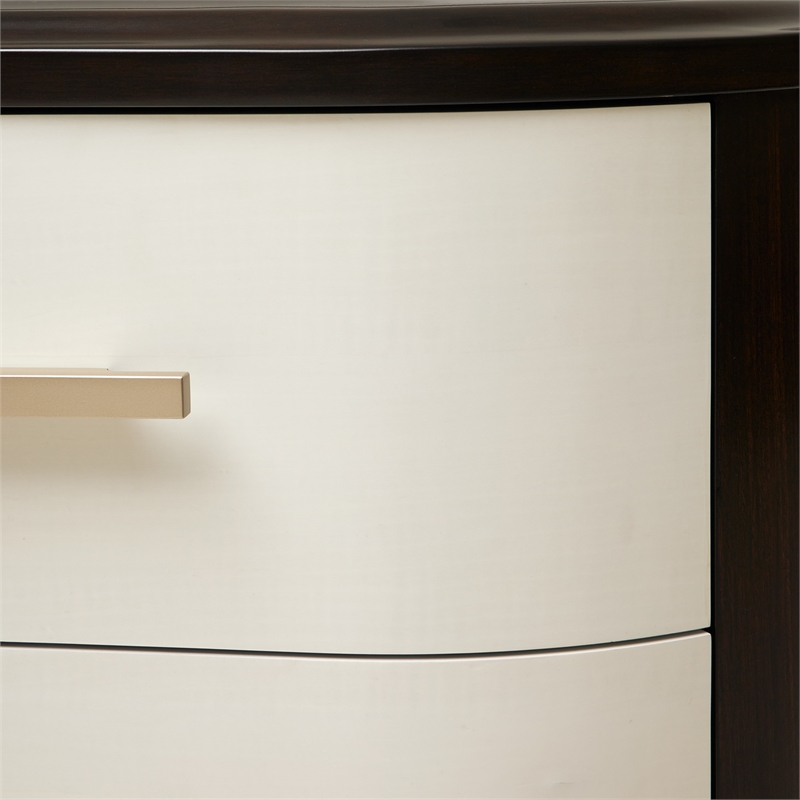 Paris Chic Wood & Marble Nightstand - Espresso