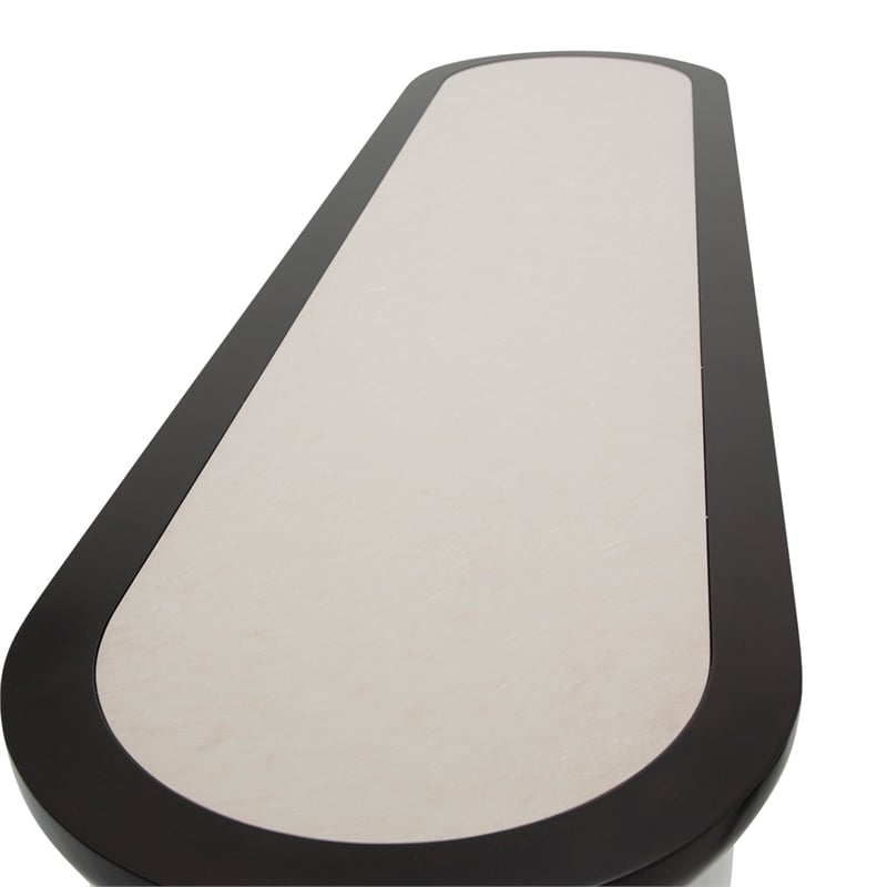 Paris Chic Wood & Marble Sideboard - White Anigre/Espresso