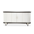Paris Chic Wood & Marble Sideboard - White Anigre/Espresso