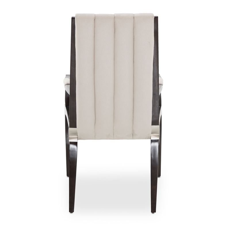 Michael Amini Paris Chic Dining Arm Chair - Doeskin/Espresso