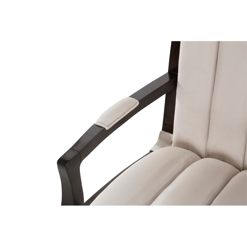 Michael Amini Paris Chic Dining Arm Chair - Doeskin/Espresso