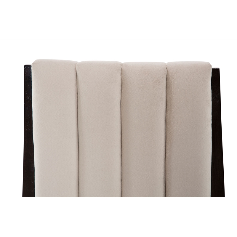 Michael Amini Paris Chic Dining Arm Chair - Doeskin/Espresso