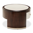 Michael Amini Paris Chic Marble & Wood Oval Cocktail Table in Espresso